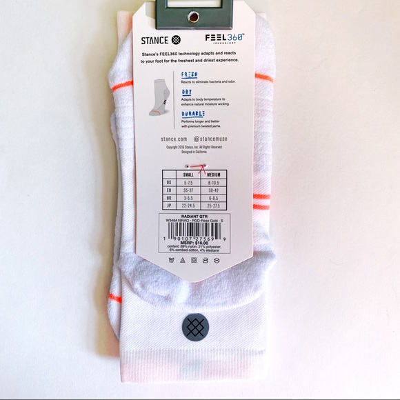 Stance Radiant QTR Running Quarter Height Socks - Picture 4 of 8